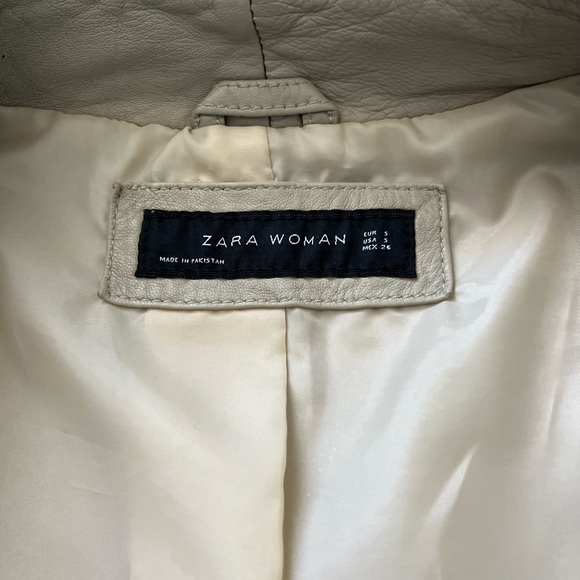 Zara Brand New Genuine Soft Leather Biker Jacket, Size Small - Picture 4 of 5